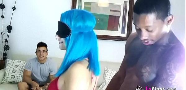  Monica Mavi gets her ass deflowered by a THICK BLACK DICK while her boyfriend watches